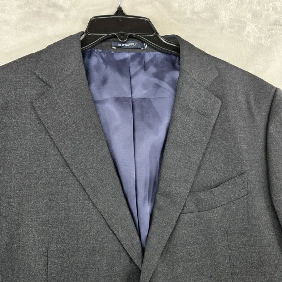SUITSUPPLY Jacket Mens 44R Gray Blazer Suit Napoli Reda Wool Surgeons Cuff